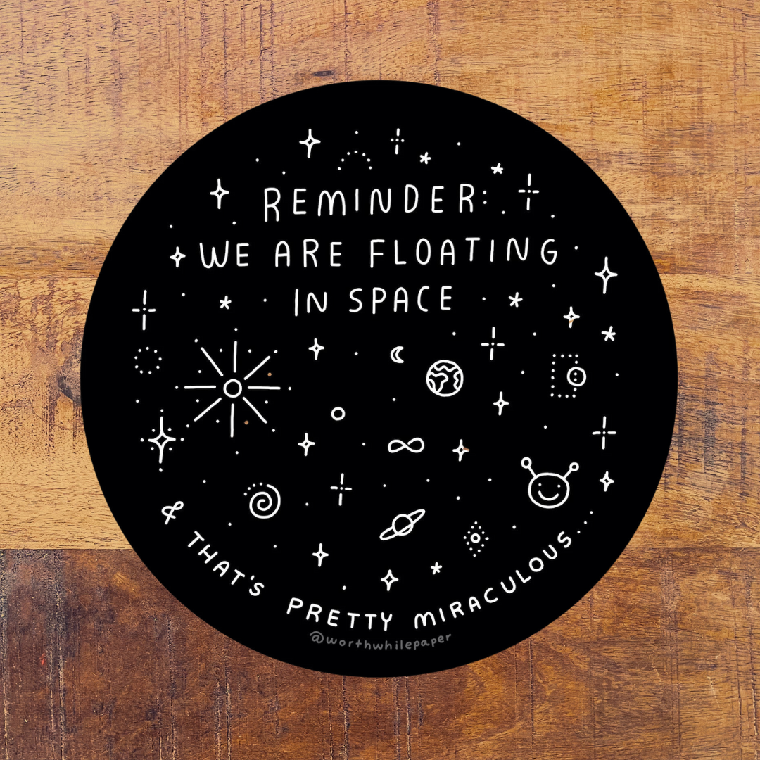 Floating In Space Sticker