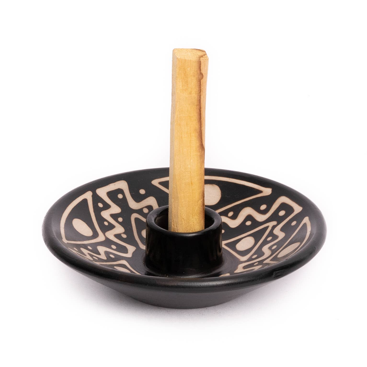 Artisanal Palo Santo Holder - Black + White