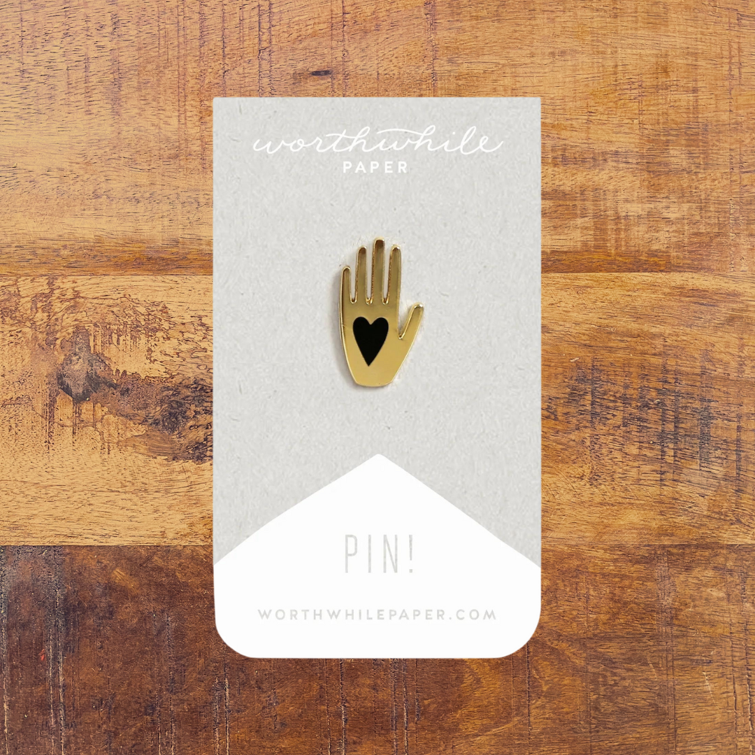 Heart + Hand Enamel Pin