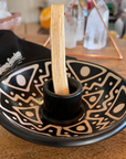 Artisanal Palo Santo Holder - Black + White