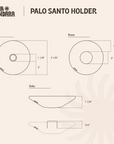 Artisanal Palo Santo Holder - Black + White