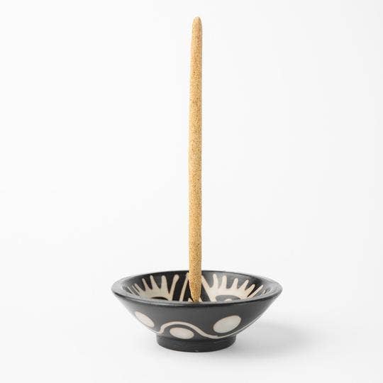 Artisanal Incense Holder - Black + White