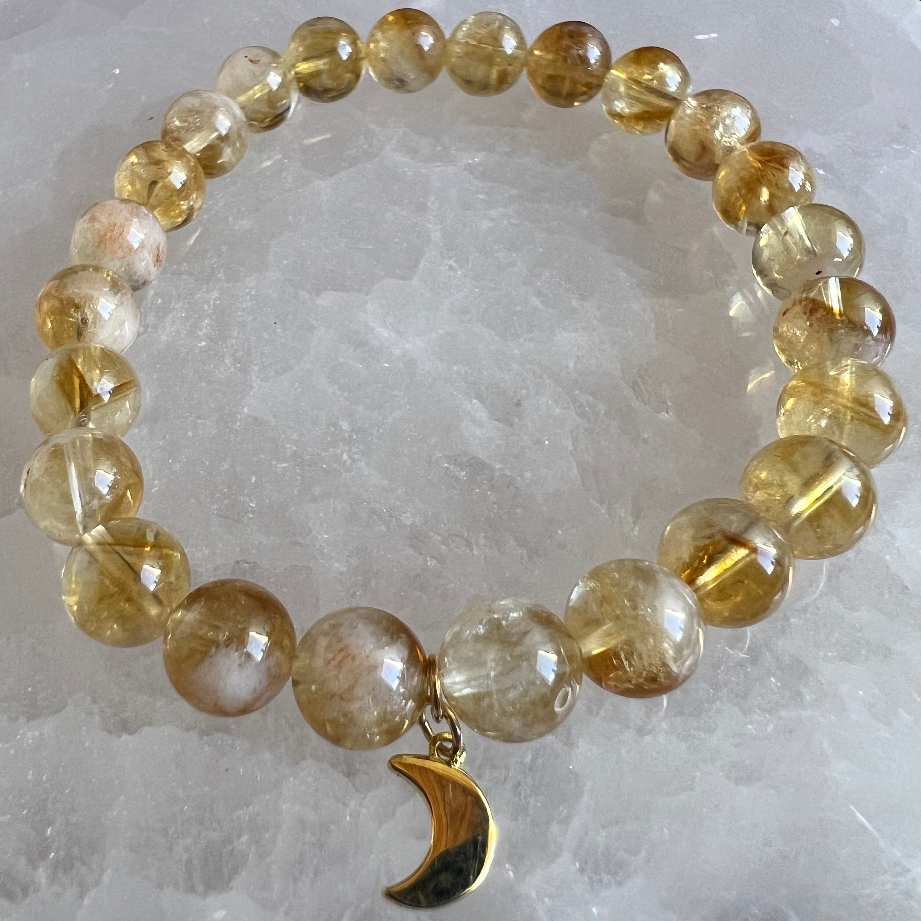 Citrine + Gold Moon Bracelet